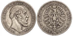 2 Mark Grand-duché de Mecklembourg-Schwerin (1352-1918) Argent Frédéric-François II de Mecklembourg-Schwerin