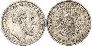 2 Mark Grand-duché de Mecklembourg-Schwerin (1352-1918) Argent Frédéric-François II de Mecklembourg-Schwerin