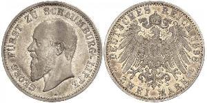 2 Mark Principauté de Lippe (1123 - 1918) Argent Georges de Schaumbourg-Lippe