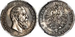 2 Mark Royaume de Prusse (1701-1918) Argent Frédéric III (Empire allemand) (1831-1888)