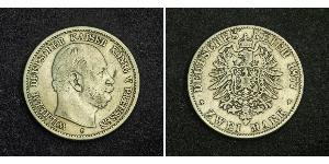 2 Mark Royaume de Prusse (1701-1918) Argent Wilhelm I, German Emperor (1797-1888)