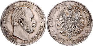 2 Mark Royaume de Prusse (1701-1918) Argent Wilhelm I, German Emperor (1797-1888)