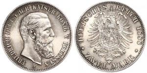 2 Mark Royaume de Prusse (1701-1918) Argent Frédéric III (Empire allemand) (1831-1888)