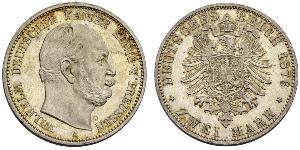 2 Mark Royaume de Prusse (1701-1918) Argent Wilhelm I, German Emperor (1797-1888)