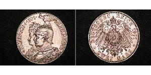 2 Mark Royaume de Prusse (1701-1918) Argent Wilhelm II, German Emperor (1859-1941)