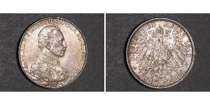 2 Mark Royaume de Prusse (1701-1918) Argent Wilhelm II, German Emperor (1859-1941)