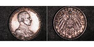 2 Mark Royaume de Prusse (1701-1918) Argent Wilhelm II, German Emperor (1859-1941)