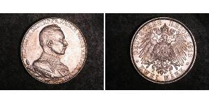 2 Mark Royaume de Prusse (1701-1918) Argent Wilhelm II, German Emperor (1859-1941)