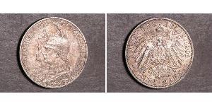 2 Mark Royaume de Prusse (1701-1918) Argent Wilhelm II, German Emperor (1859-1941)