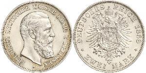 2 Mark Royaume de Prusse (1701-1918) Argent Frédéric III (Empire allemand) (1831-1888)