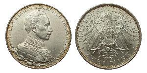 2 Mark Royaume de Prusse (1701-1918) Argent Wilhelm II, German Emperor (1859-1941)