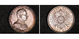 2 Mark Royaume de Prusse (1701-1918) Argent Wilhelm II, German Emperor (1859-1941)