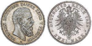 2 Mark Royaume de Prusse (1701-1918) Argent Frédéric III (Empire allemand) (1831-1888)