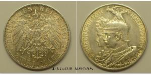 2 Mark Royaume de Prusse (1701-1918) Argent Wilhelm II, German Emperor (1859-1941)