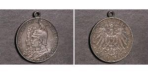 2 Mark Royaume de Prusse (1701-1918) Argent Wilhelm II, German Emperor (1859-1941)