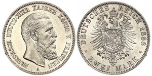 2 Mark Royaume de Prusse (1701-1918) Argent Frédéric III (Empire allemand) (1831-1888)