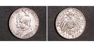 2 Mark Royaume de Prusse (1701-1918) Argent Wilhelm II, German Emperor (1859-1941)