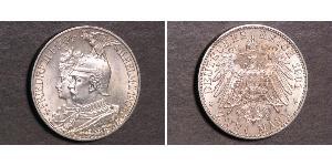 2 Mark Royaume de Prusse (1701-1918) Argent Wilhelm II, German Emperor (1859-1941)