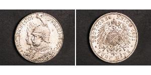 2 Mark Royaume de Prusse (1701-1918) Argent Wilhelm II, German Emperor (1859-1941)