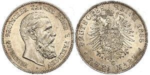 2 Mark Royaume de Prusse (1701-1918) Argent Frédéric III (Empire allemand) (1831-1888)
