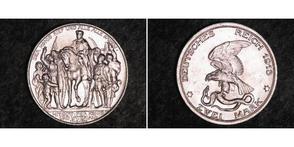 2 Mark Royaume de Prusse (1701-1918) Argent 