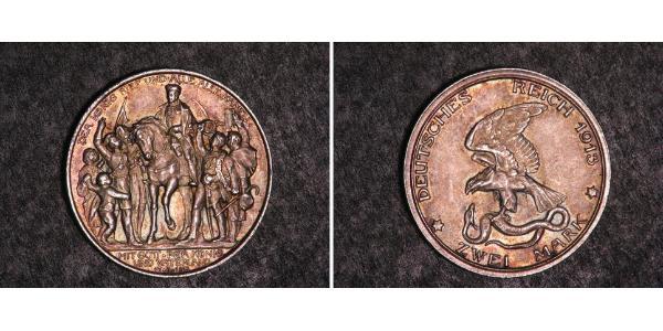 2 Mark Royaume de Prusse (1701-1918) Argent 