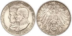 2 Mark Royaume de Saxe (1806 - 1918) Argent Frédéric-Auguste III de Saxe (1865-1932)