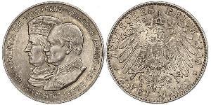 2 Mark Royaume de Saxe (1806 - 1918) Argent Frédéric-Auguste III de Saxe (1865-1932)