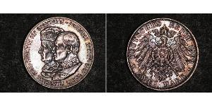 2 Mark Royaume de Saxe (1806 - 1918) Argent Frédéric-Auguste III de Saxe (1865-1932)