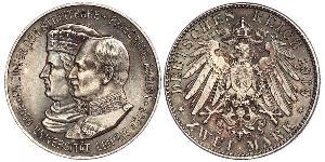 2 Mark Royaume de Saxe (1806 - 1918) Argent Frédéric-Auguste III de Saxe (1865-1932)