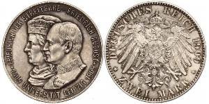 2 Mark Royaume de Saxe (1806 - 1918) Argent Frédéric-Auguste III de Saxe (1865-1932)