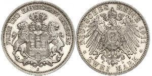 2 Mark Germania / Amburgo Argento 