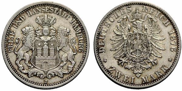 2 Mark Germania / Amburgo Argento 