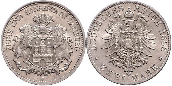 2 Mark Germania / Amburgo Argento 