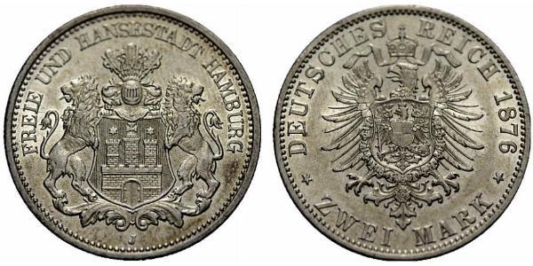 2 Mark Germania / Amburgo Argento 