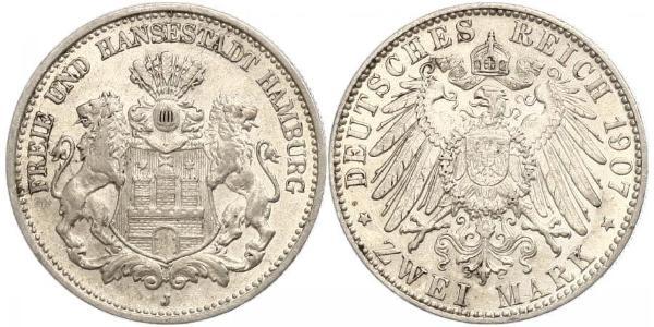 2 Mark Germania / Amburgo Argento 