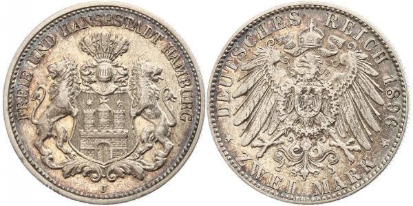 2 Mark Germania / Amburgo Argento 