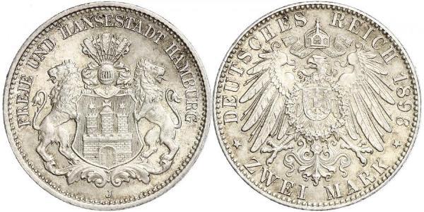 2 Mark Germania / Amburgo Argento 