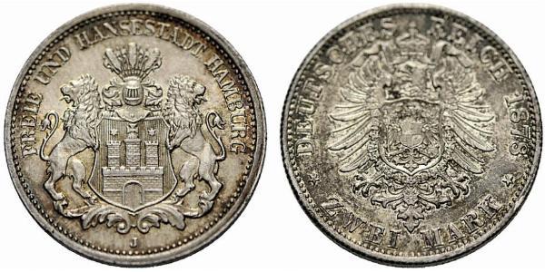 2 Mark Germania / Amburgo Argento 