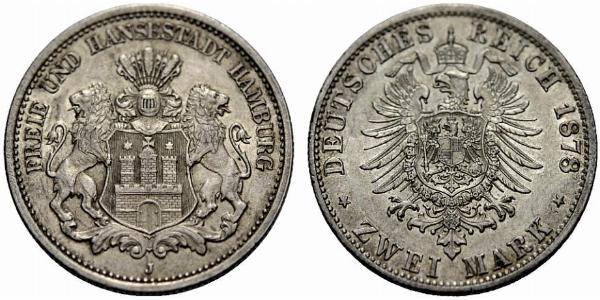 2 Mark Germania / Amburgo Argento 
