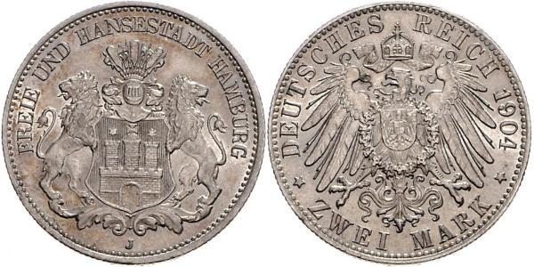 2 Mark Germania / Amburgo Argento 