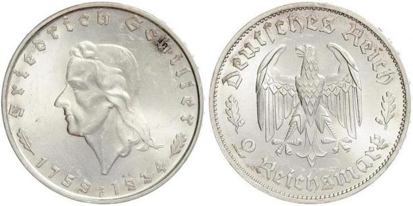 2 Mark Germania nazista (1933-1945) Argento 