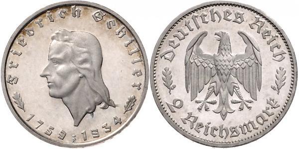 2 Mark Germania nazista (1933-1945) Argento 