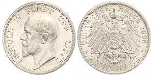 2 Mark Lippe (1123 - 1918) Argento Leopoldo IV di Lippe