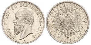 2 Mark Lippe (1123 - 1918) Argento Giorgio di Schaumburg-Lippe