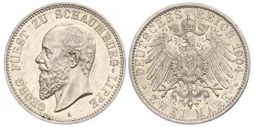 2 Mark Lippe (1123 - 1918) Argento Giorgio di Schaumburg-Lippe