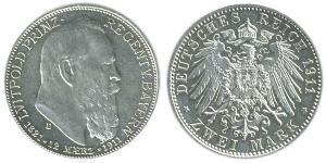 2 Mark Regno di Baviera (1806 - 1918) Argento Ottone di Baviera(1848 – 1916)