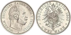 2 Mark Regno di Prussia (1701-1918) Argento Wilhelm I, German Emperor (1797-1888)