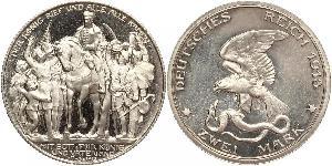 2 Mark Regno di Prussia (1701-1918) Argento 