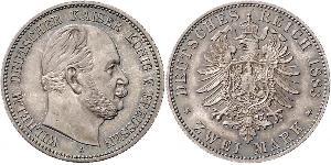 2 Mark Regno di Prussia (1701-1918) Argento Wilhelm I, German Emperor (1797-1888)